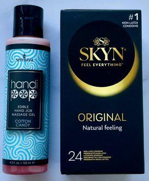Комплект SKYN Original 24 шт - Лубрикант Sensuva Handipop Cotton Candy (125 мл) SOS3384 фото