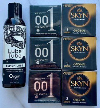 Набір OLO Feeling Ultrathin 001 + Skyn Original 18 штук + Лубрикант SEMEN LUBE 150 мл Orgie SOS3776 фото