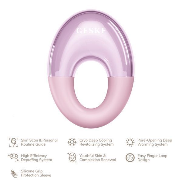 Масажер для очей GESKE Cool&Warm Eye Massager 7в1 pink HB0313 фото