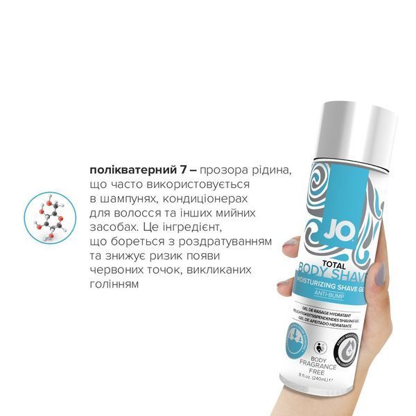 Гель для гоління System JO TOTAL BODY &mdash; Anti-bump Intimate Shaving Gel (240 мл) зволожувальний SO1779 фото