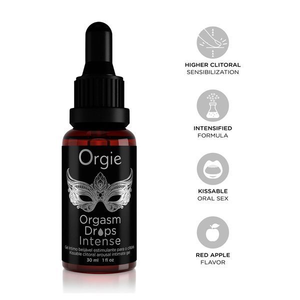Збуджувальні краплі для клітора Orgie Orgasm Drops Intense, 30 мл, тепло-холод, пряний смак SX1530 фото