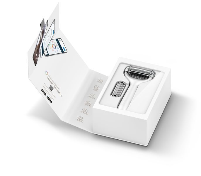 Електронний ролер для обличчя та тіла з мікроголками GESKE MicroNeedle Face&Body Roller 8в1 white HB0205 фото