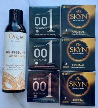 Набір OLO Feeling Ultrathin 001 + Skyn Original 18 штук + Лубрикант ALL-NATURAL Ultra Slide 150 мл Orgie SOS3777 фото
