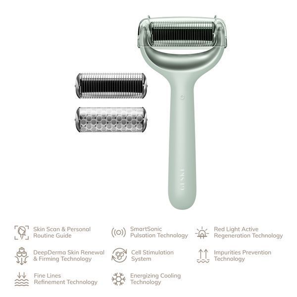 Электронный роллер для лица и тела с микроиглами GESKE MicroNeedle Face&Body Roller 8в1 green HB0206 фото