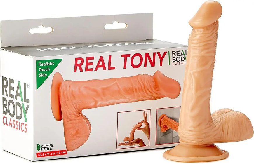 Фаллоимитатор Real Body &ndash; Real Tony Flash, TPE, диаметр 3,8 см SO1893 фото