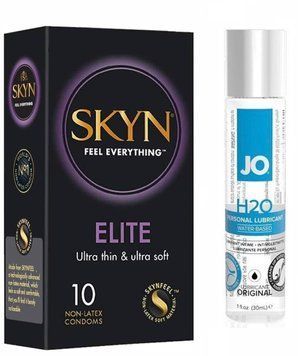 Набор : SKYN Elite 10 шт и Лубрикант System JO H2O ORIGINAL (30 мл) SOS80 фото