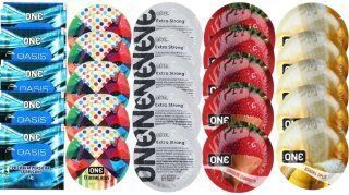 Набір з 25 шт One Oasis Premium + ONE Ribs + ONE Strong + ONE Chocolate Strawberry + ONE Banana SOS8467 фото