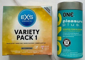 Комплект резинок ONE Pleasure Plus 12 шт - EXS Mixed Variety Pack 1, 48 шт SOS3136 фото