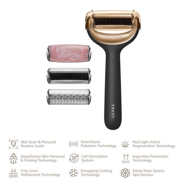 Ролер для голкової мезотерапії обличчя та тіла GESKE MicroNeedle Face&Body Roller 9в1 gray HB0207 фото
