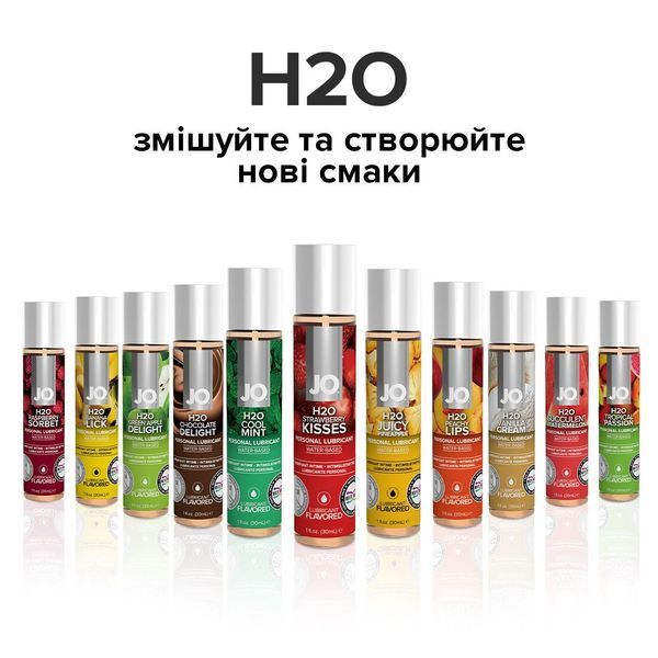 Змазка на водній основі System JO H2O &mdash; Strawberry Kiss (60 мл) без цукру, рослинний гліцерин SO5225 фото