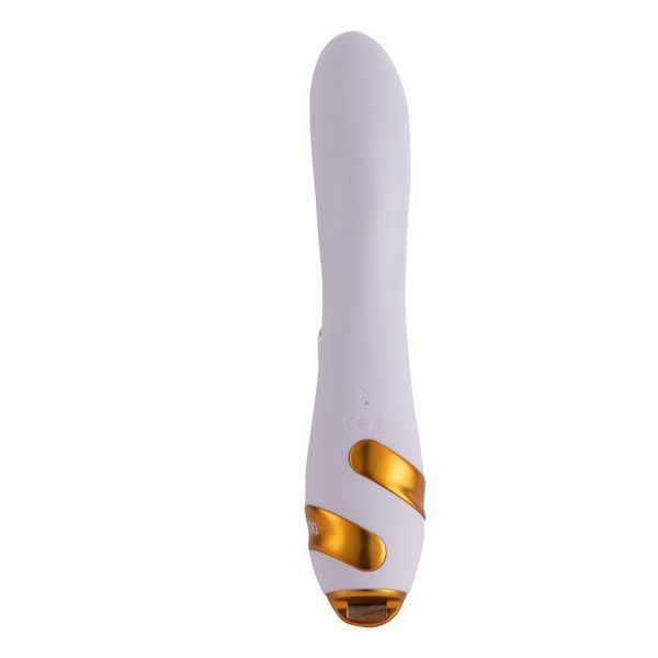 Вибратор-кролик с флогером LOCKINK SEVANDA Whip Vibrating Massage Wand - White & Golden SX0904 фото