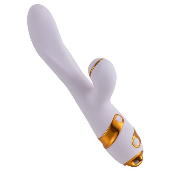 Вибратор-кролик с флогером LOCKINK SEVANDA Whip Vibrating Massage Wand - White & Golden SX0904 фото