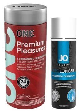 Набір з 24 шт ONE Premium Pleasures + Пролонгатор System JO Prolonger Spray with Benzocaine (60 мл) SOS9396 фото