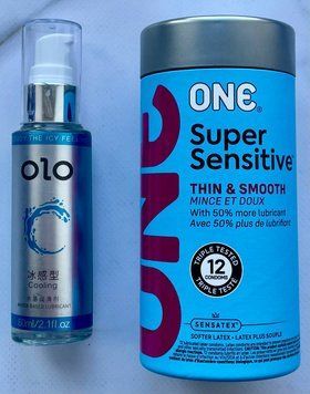 Набір ONE Super Sensitive 12шт - Лубрикант охолоджуючий OLO 60 мл SOS3287 фото