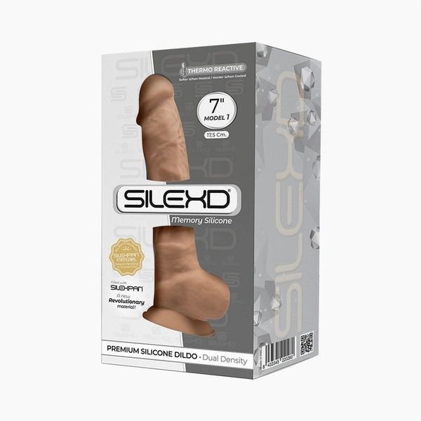 Фаллоимитатор SilexD Johnny Caramel (MODEL 1 size 7in), двухслойный, силикон+Silexpan, диаметр 3,5см SO3835 фото