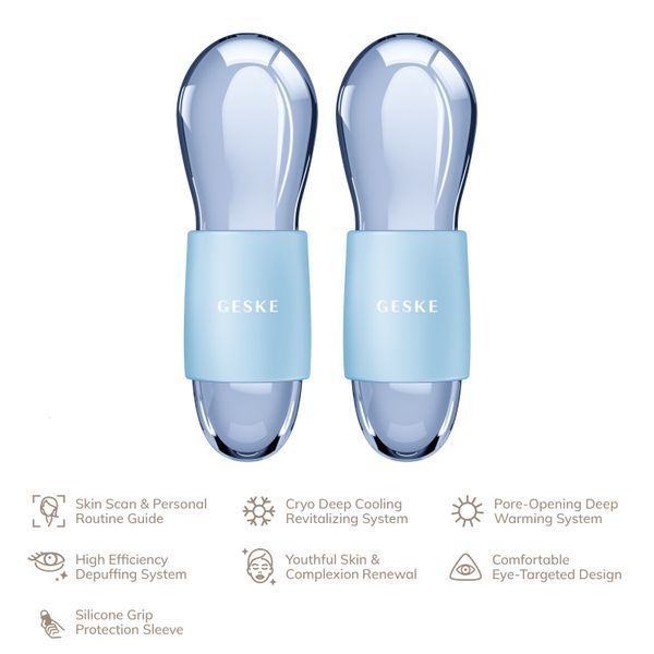 Подвійний масажер для очей GESKE Cool&Warm Duo Eye Massager 7в1 aquamarine HB0318 фото