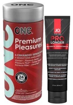 Набір з 24 шт ONE Premium Pleasures + Пролонгатор System JO Prolonger Gel (60 мл) SOS9395 фото