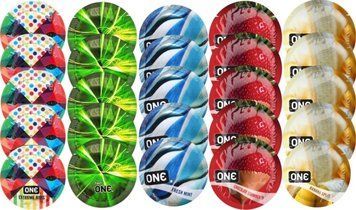 Набір з 25 шт One Extreme ribs + ONE Glowing + ONE Fresh Mint + ONE Chocolate Strawberry + ONE Banana Split SOS8264 фото