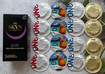 Комплект 40 штук SKYN Elite + ONE Extreme Ribs, Classic, Flavor Waves, Vanish SOS2311 фото