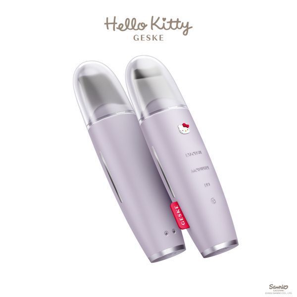 Мікрострумовий скрабер для шкіри і усунення чорних точок GESKE MicroCurrent Skin Scrubber&Blackhead Remover 9в1 Hello Kitty purple HB0252 фото
