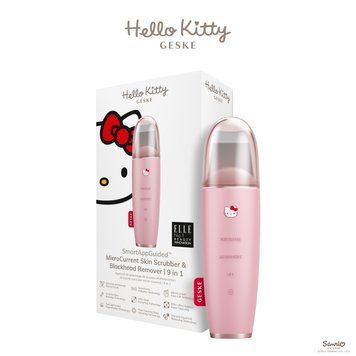 Микротоковый скреббер для кожи и устранение черных точек GESKE MicroCurrent Skin Scrubber&Blackhead Remover 9в1 Hello Kitty pink HB0253 фото