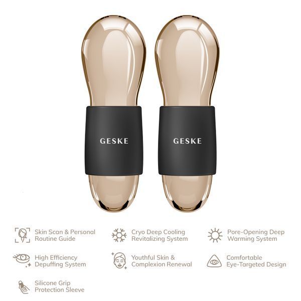 Подвійний масажер для очей GESKE Cool&Warm Duo Eye Massager 7в1 gray HB0320 фото