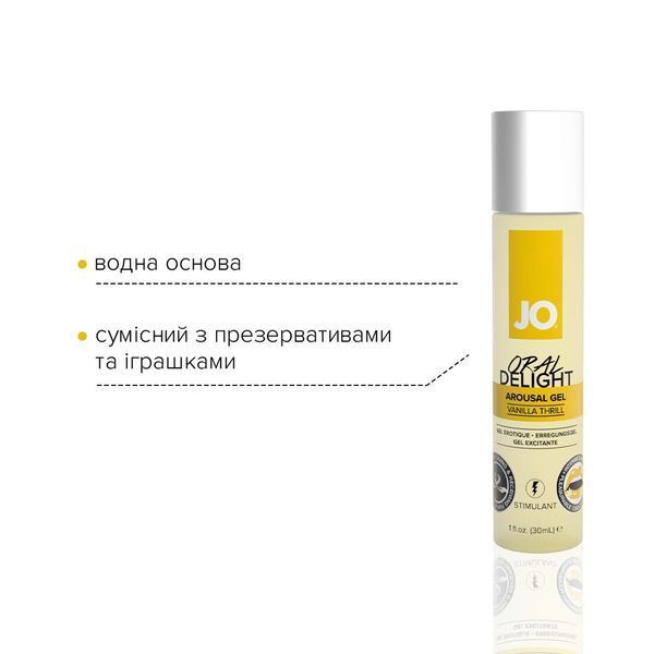 Гель для оральных ласк System JO Oral Delight - Vanilla Thrill (30 мл), эффект холод-тепло SO1495 фото