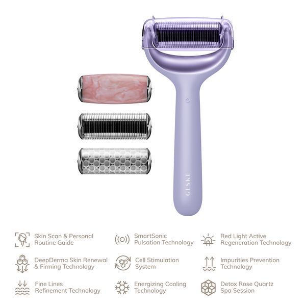 Роллер для игловой мезотерапии лица и тела GESKE MicroNeedle Face&Body Roller 9в1 purple HB0211 фото