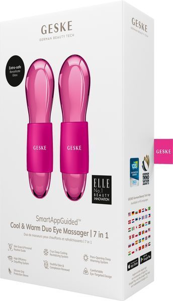 Подвійний масажер для очей GESKE Cool&Warm Duo Eye Massager 7в1 magenta HB0322 фото