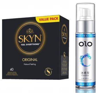 SKYN ORIGINAL (40 шт) та Лубрикант OLO охолоджуючий (60 мл) SOS297 фото
