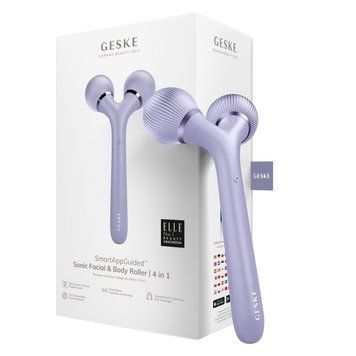 Электронный ультразвуковой ролик для лица и тела GESKE Sonic Facial&Body Roller 4в1 violet HB0034 фото