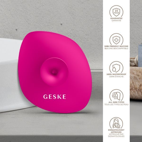 Щітка для обличчя GESKE Facial Brush 4в1 з тримачем magenta HB0054 фото