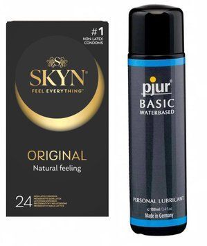 НаборSKYN ORIGINAL 24 шт и Лубрикант Pjur Basic waterbased 100 ml SOS168 фото
