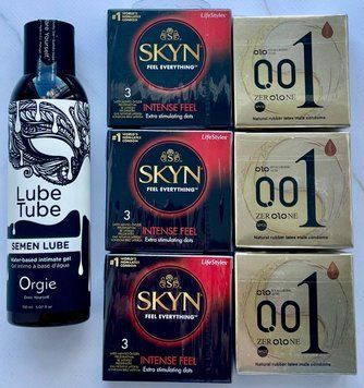 Набір 18 шт OLO Лід і Полум'я 001 + Skyn Intense Feel + Лубрикант SEMEN LUBE 150 мл Orgie SOS3835 фото