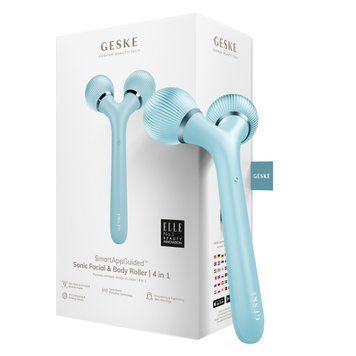 Электронный ультразвуковой ролик для лица и тела GESKE Sonic Facial&Body Roller 4в1 turquoise HB0036 фото