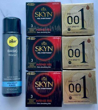 Набір 18 шт OLO Лід і Полум'я 001 + Skyn Intense Feel + Лубрикант pjur Basic Waterbased, 100 мл SOS3836 фото