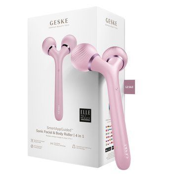Электронный ультразвуковой ролик для лица и тела GESKE Sonic Facial&Body Roller 4в1 pink HB0037 фото