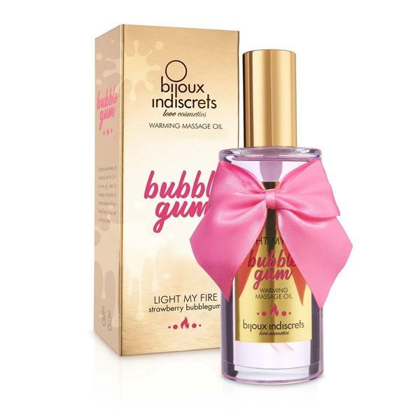 Розігріваюча олія Bijoux Indiscrets Light my Fire &ndash; Strawberry Bubblegum (100 мл) SO9343 фото