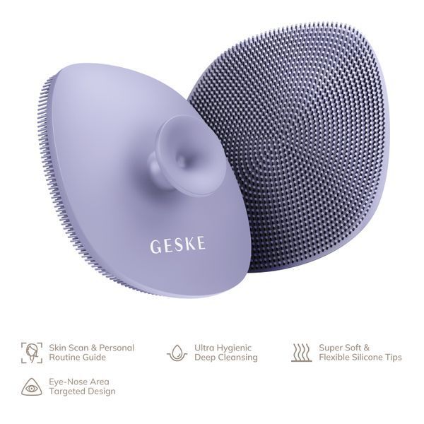 Щітка для обличчя GESKE Facial Brush 4в1 з тримачем purple HB0057 фото