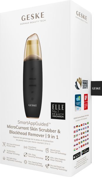 Мікрострумовий скрабер для шкіри та усунення чорних точок GESKE MicroCurrent Skin Scrubber&Blackhead Remover 9в1 gray HB0141 фото