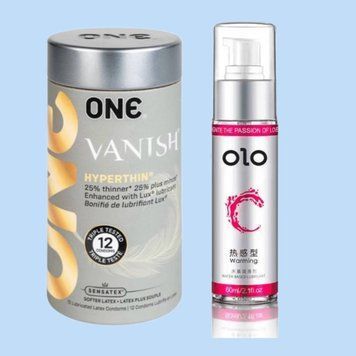 Комплект ONE VANISH 12 шт + Лубрикант зігріваючий OLO 60 мл SOS4437 фото