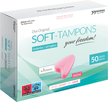 Жіночі гігієнічні м'які тампони &ndash; Soft-Tampons MINI JoyDivision, в упаковці 50 шт. JD9 фото