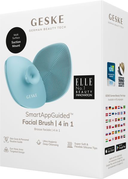 Щітка для обличчя GESKE Facial Brush 4в1 з тримачем turquoise HB0059 фото