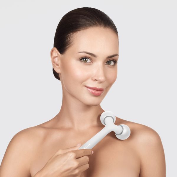 Электронный ультразвуковой ролик для лица и тела GESKE Sonic Facial&Body Roller 4в1 white HB0039 фото
