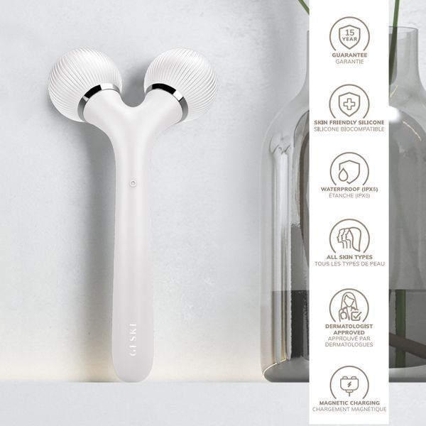 Электронный ультразвуковой ролик для лица и тела GESKE Sonic Facial&Body Roller 4в1 white HB0039 фото