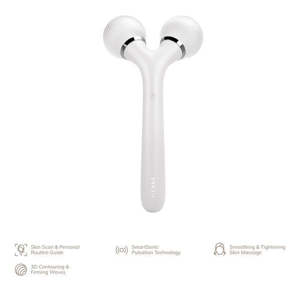 Электронный ультразвуковой ролик для лица и тела GESKE Sonic Facial&Body Roller 4в1 white HB0039 фото