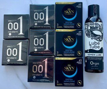 Набір 24 шт OLO Feeling Ultrathin 001 + Skyn Extra Lube + Лубрикант SEMEN LUBE 150 мл Orgie SOS3789 фото