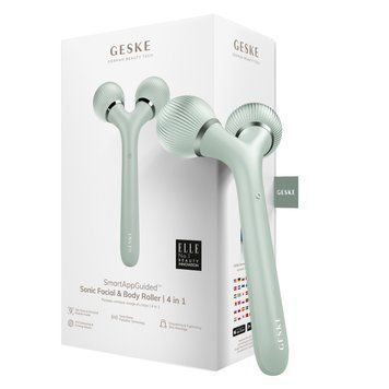 Электронный ультразвуковой ролик для лица и тела GESKE Sonic Facial&Body Roller 4в1 green HB0040 фото