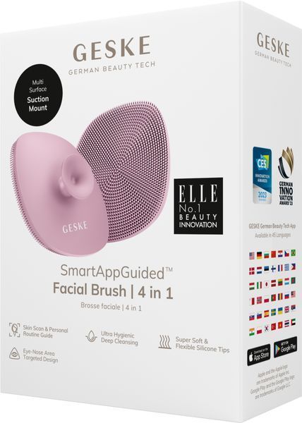 Щітка для обличчя GESKE Facial Brush 4в1 з тримачем pink HB0060 фото