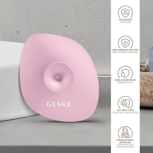Щітка для обличчя GESKE Facial Brush 4в1 з тримачем pink HB0060 фото
